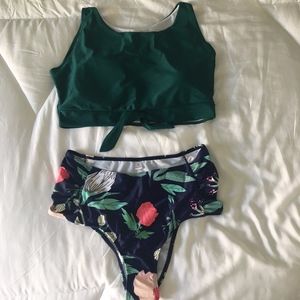 High waisted bathing suit